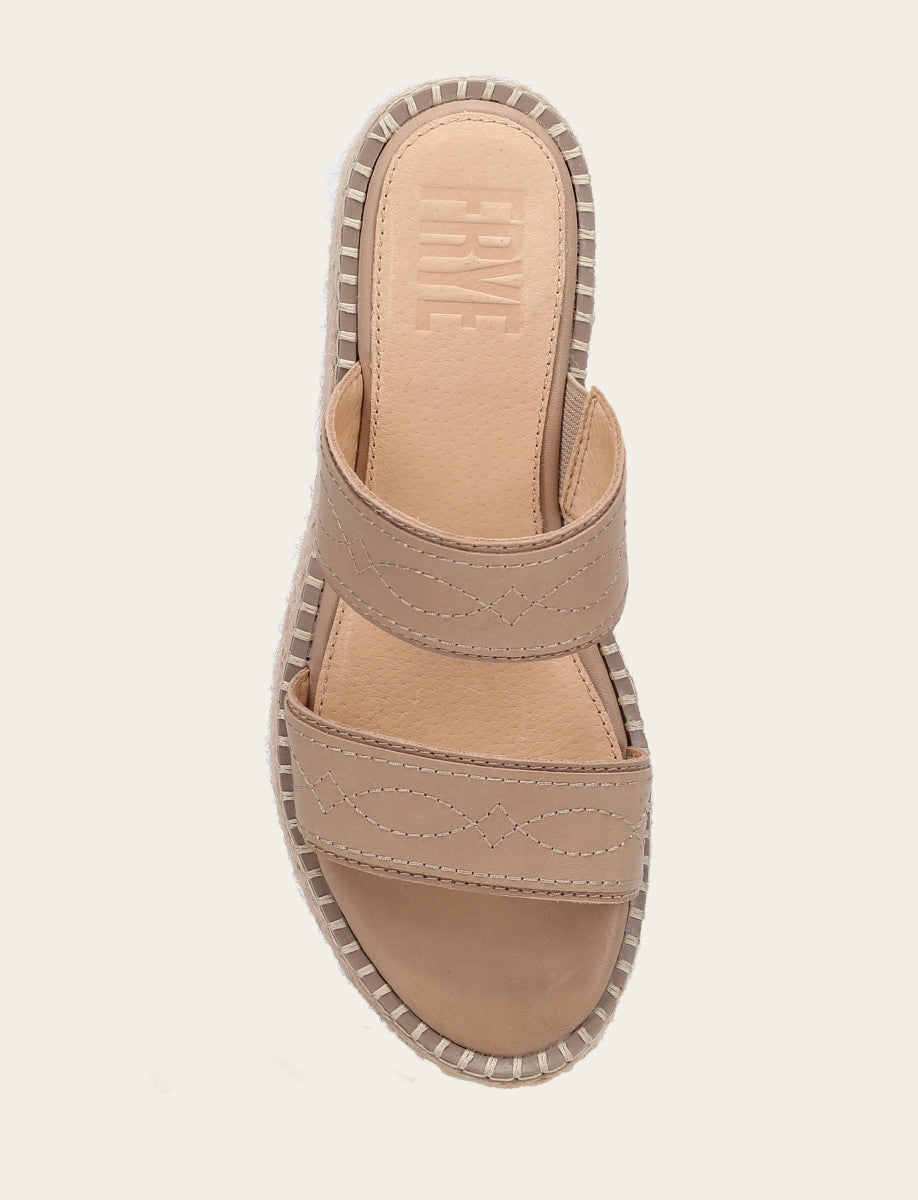 Frye Top Pick - Women's Clay Joy Woodstock 2 Band Platform Slide Sandals