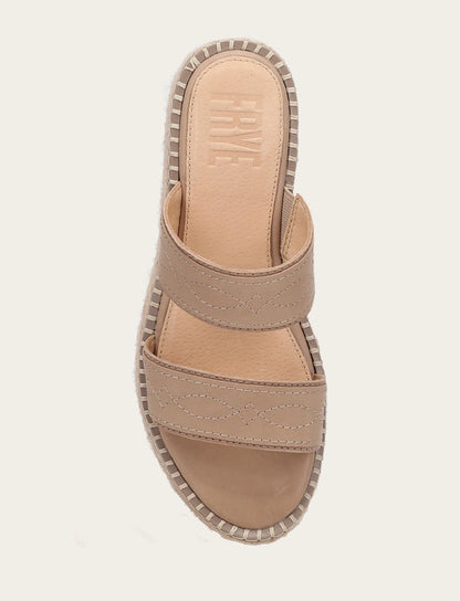 Frye Top Pick - Women's Clay Joy Woodstock 2 Band Platform Slide Sandals