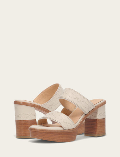 Frye Quality - Women's Ivory Pipa Woodstock 2 Band Platform Sandals