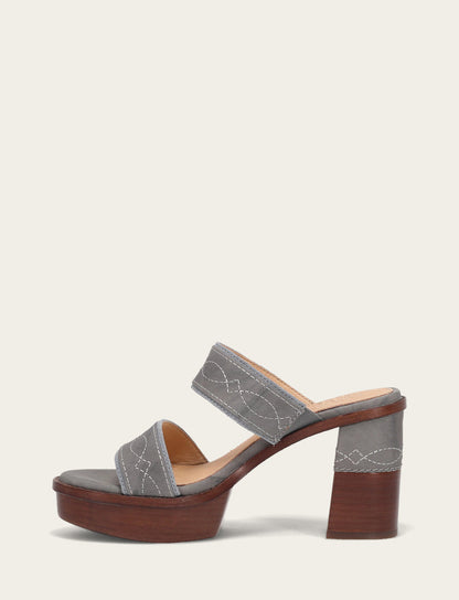 Frye Smart Buy - Women's Grey Sky Pipa Woodstock 2 Band Platform Sandals