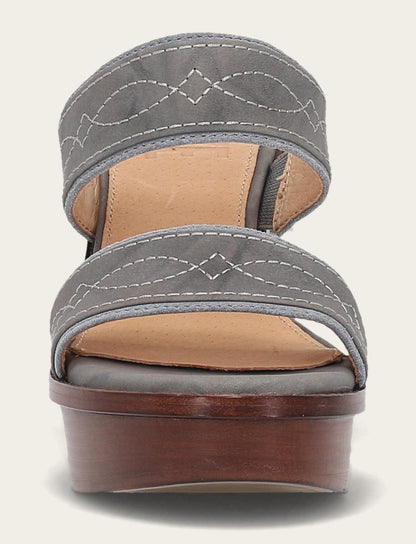 Frye Smart Buy - Women's Grey Sky Pipa Woodstock 2 Band Platform Sandals