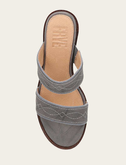Frye Smart Buy - Women's Grey Sky Pipa Woodstock 2 Band Platform Sandals