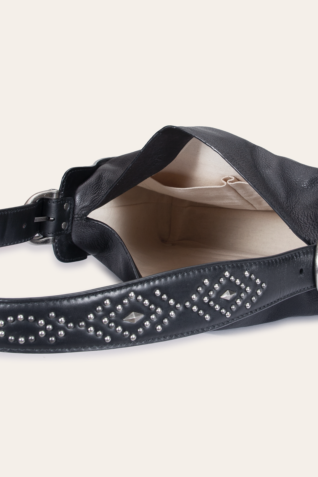 Frye Hot Sale - Women's Black Carla Studded Hobo Handbag