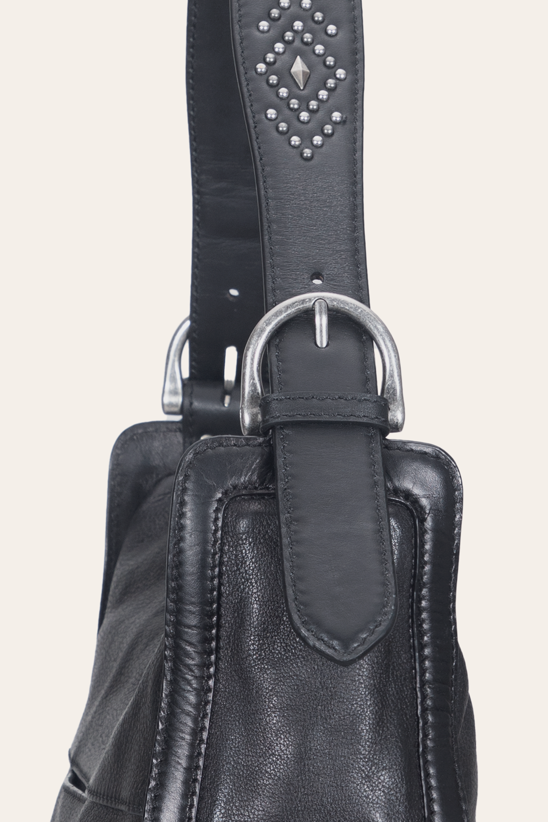 Frye Hot Sale - Women's Black Carla Studded Hobo Handbag