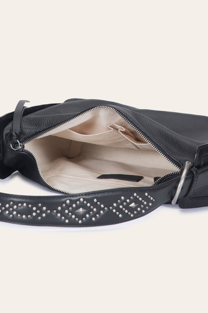 Frye Latest - Women's Black Carla Studded Shoulder Bag