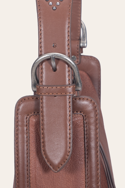 Frye Sale - Women's Cognac Carla Studded Shoulder Bag
