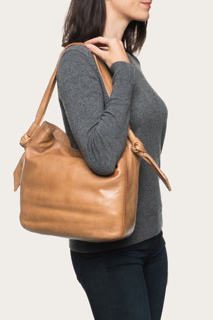 Frye Trusted - Nora Knotted Hobo in Beige