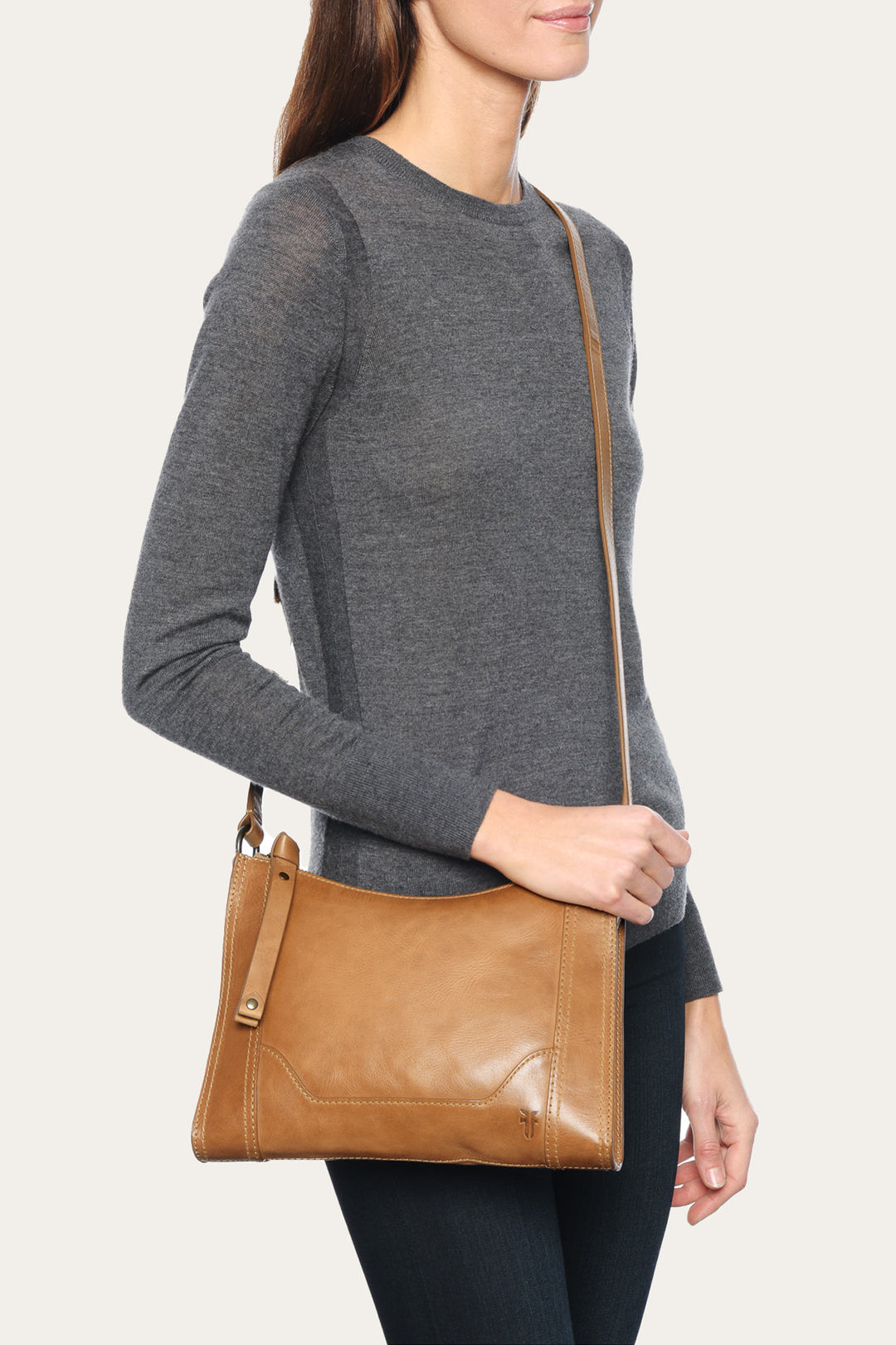 Frye Trending - Melissa Zip Crossbody in Beige