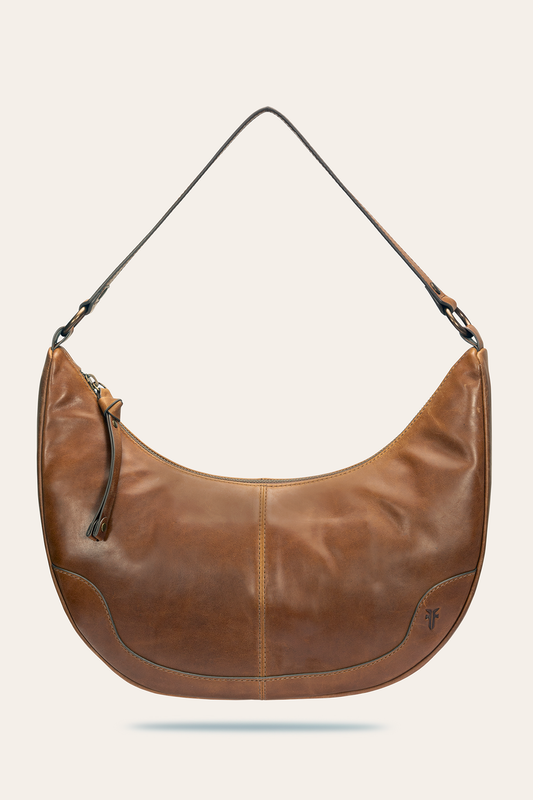 Frye Featured - Melissa Cognac Crescent Hobo