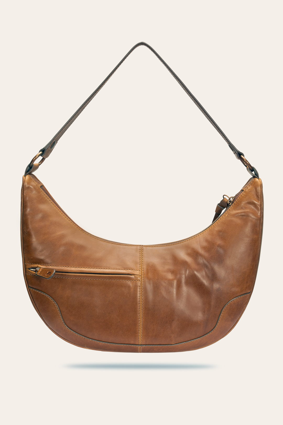 Frye Featured - Melissa Cognac Crescent Hobo