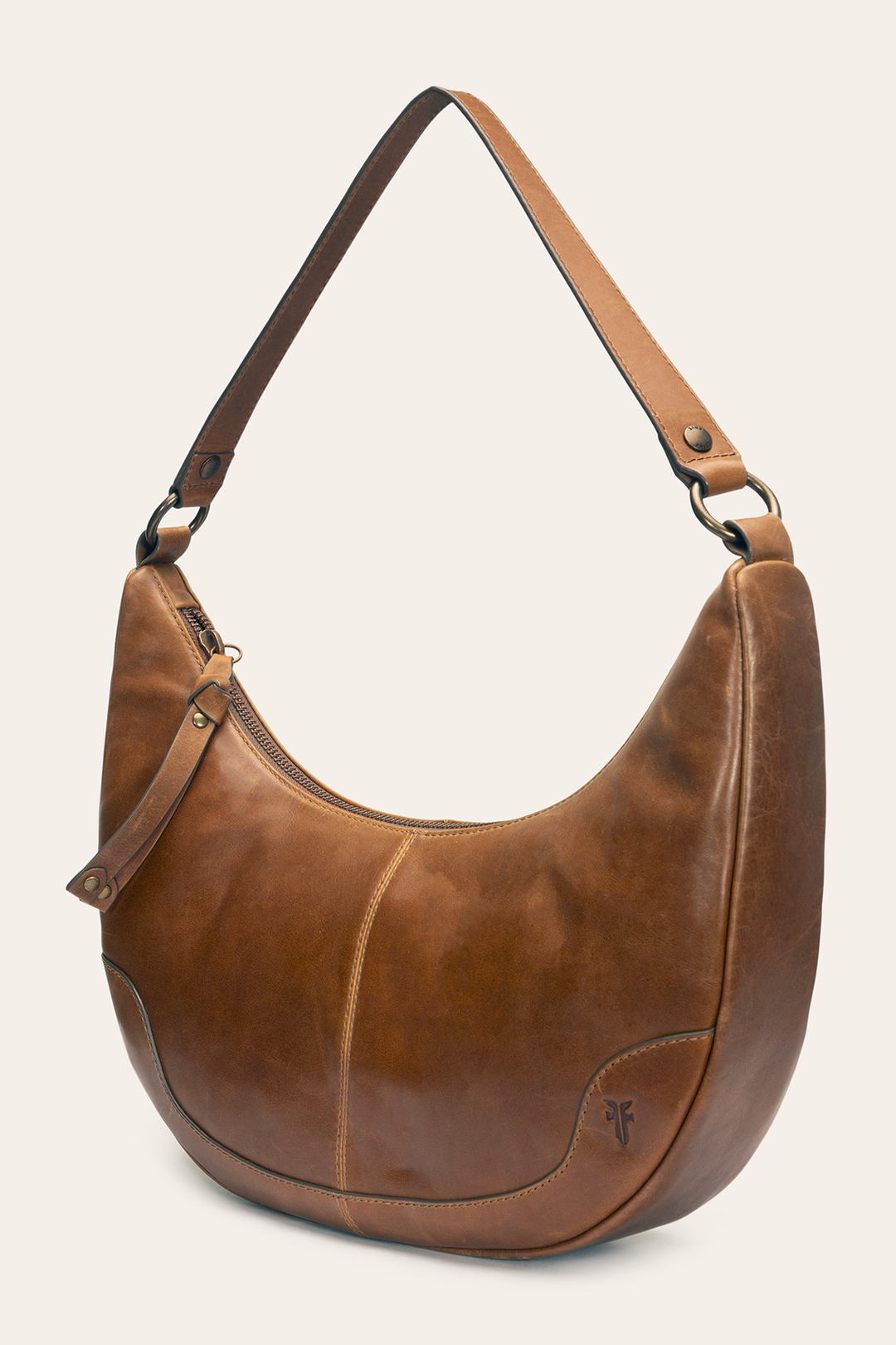 Frye Featured - Melissa Cognac Crescent Hobo