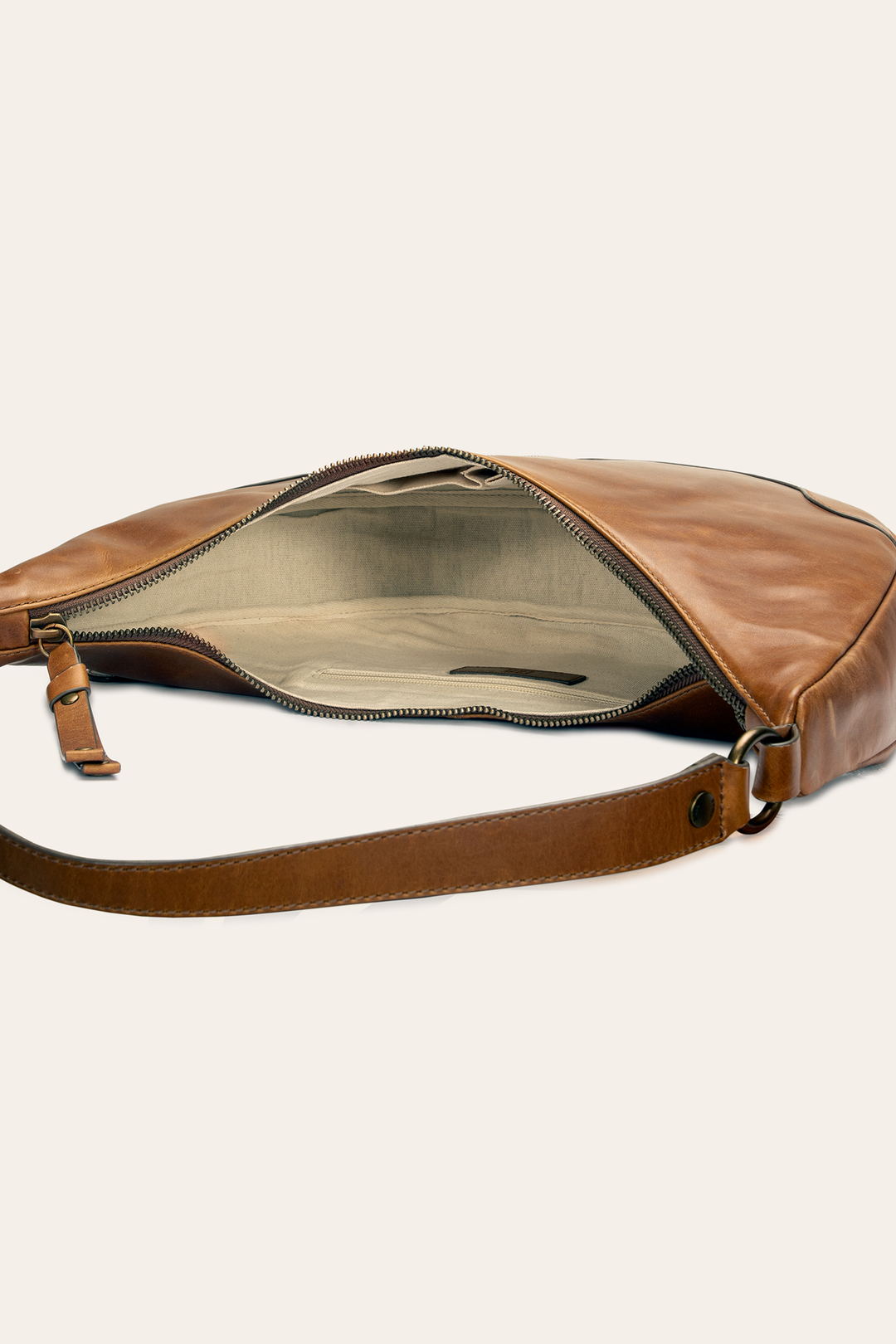 Frye Featured - Melissa Cognac Crescent Hobo