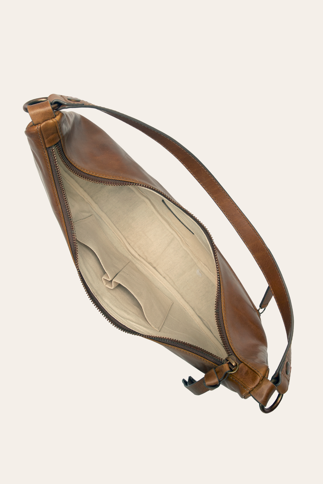 Frye Featured - Melissa Cognac Crescent Hobo