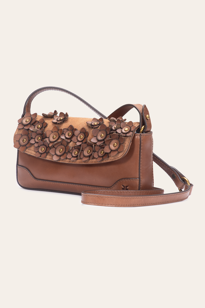 Frye Trending - Cognac Melissa Floral Convertible Mini Flap