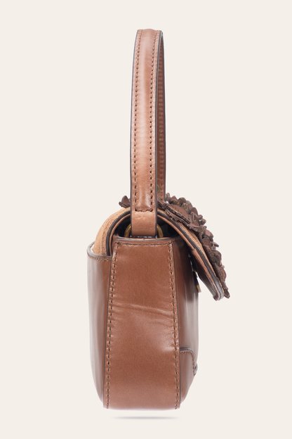 Frye Trending - Cognac Melissa Floral Convertible Mini Flap
