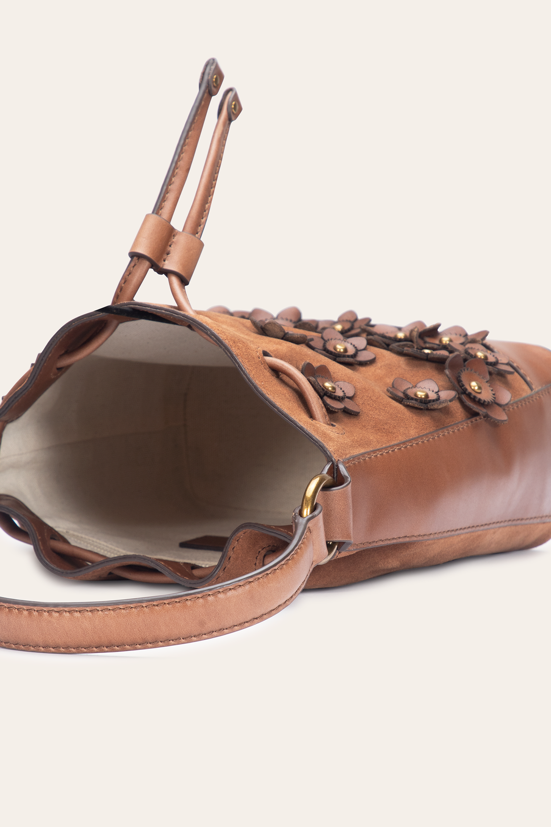 Frye Everyday - Cognac Melissa Floral Convertible Bucket