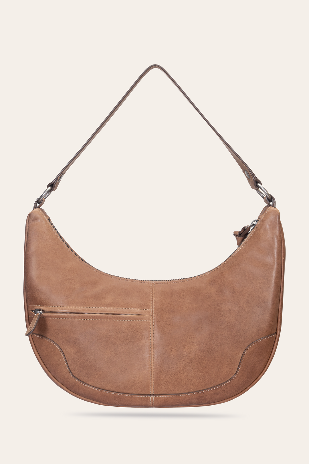 Frye Latest - Melissa Beige Crescent Hobo
