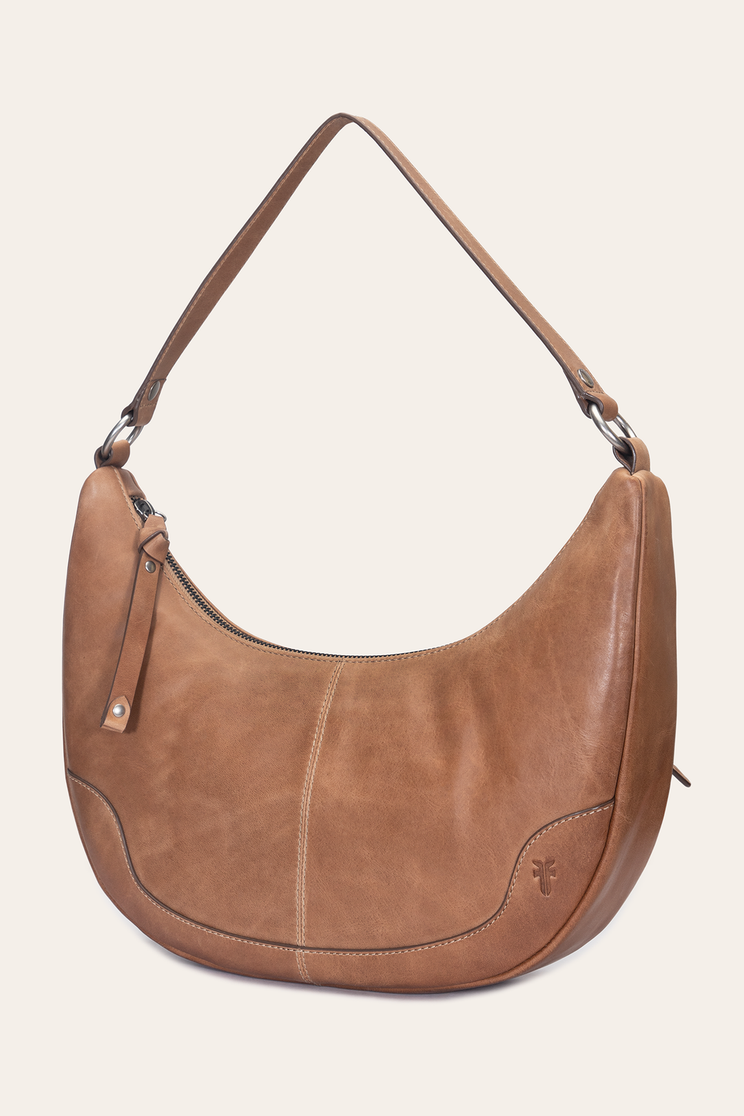Frye Latest - Melissa Beige Crescent Hobo