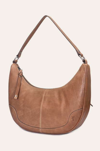 Frye Latest - Melissa Beige Crescent Hobo