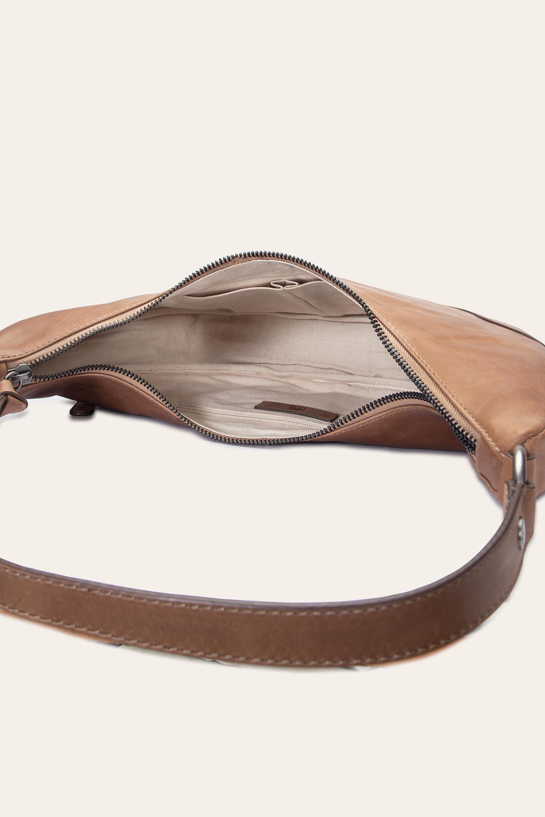 Frye Latest - Melissa Beige Crescent Hobo