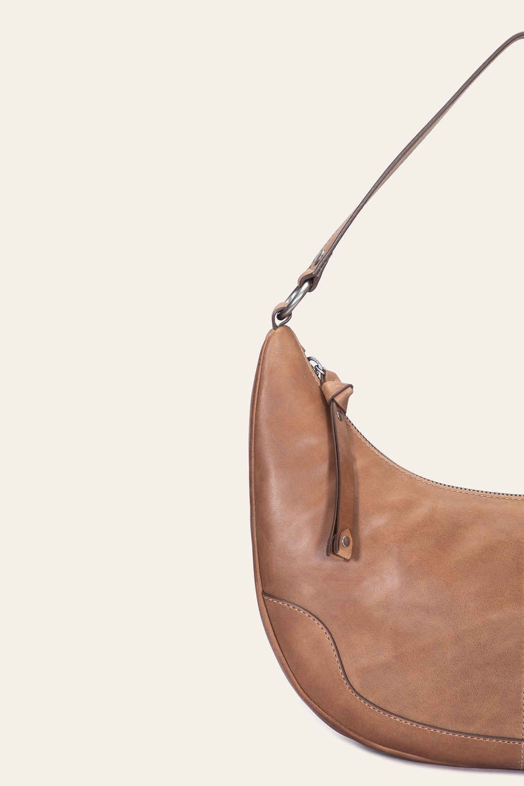 Frye Latest - Melissa Beige Crescent Hobo