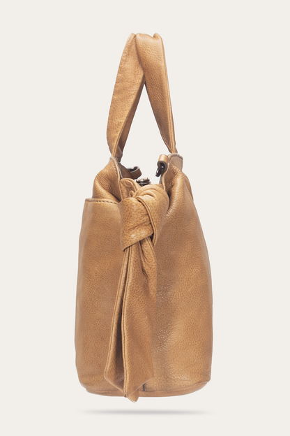 Frye Featured - Beige Nora Knotted Satchel