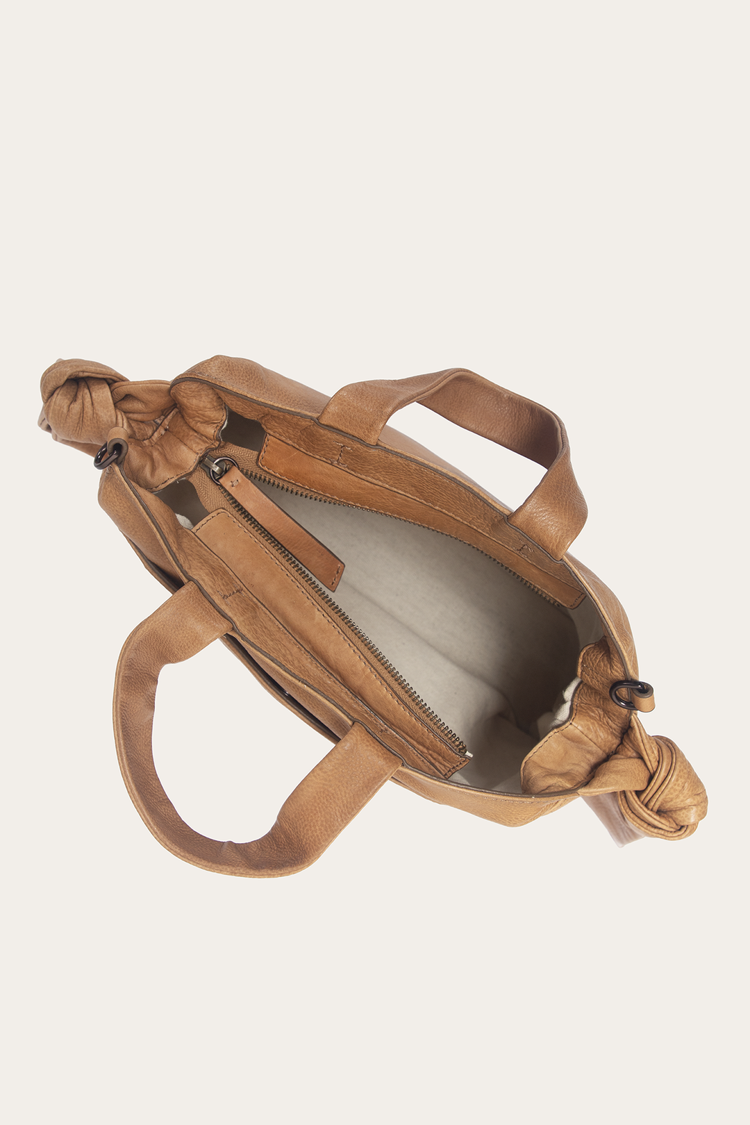 Frye Featured - Beige Nora Knotted Satchel