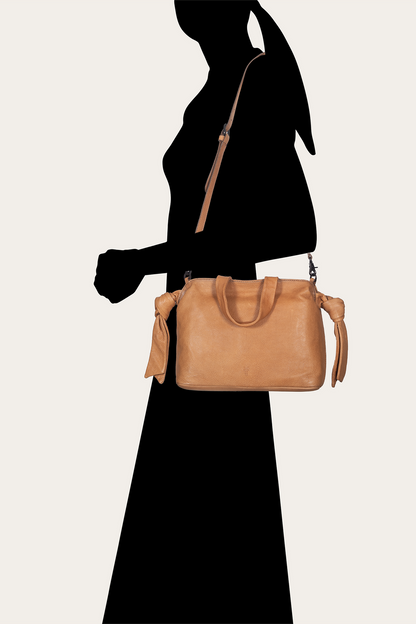 Frye Featured - Beige Nora Knotted Satchel