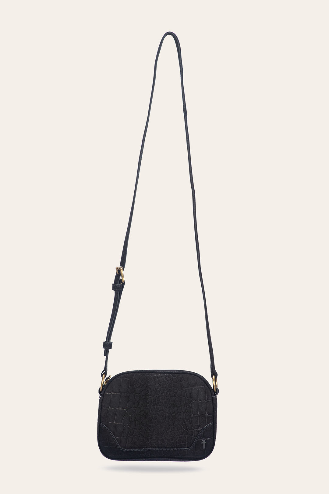 Frye Discount - Melissa Black Sueded Croco Camera