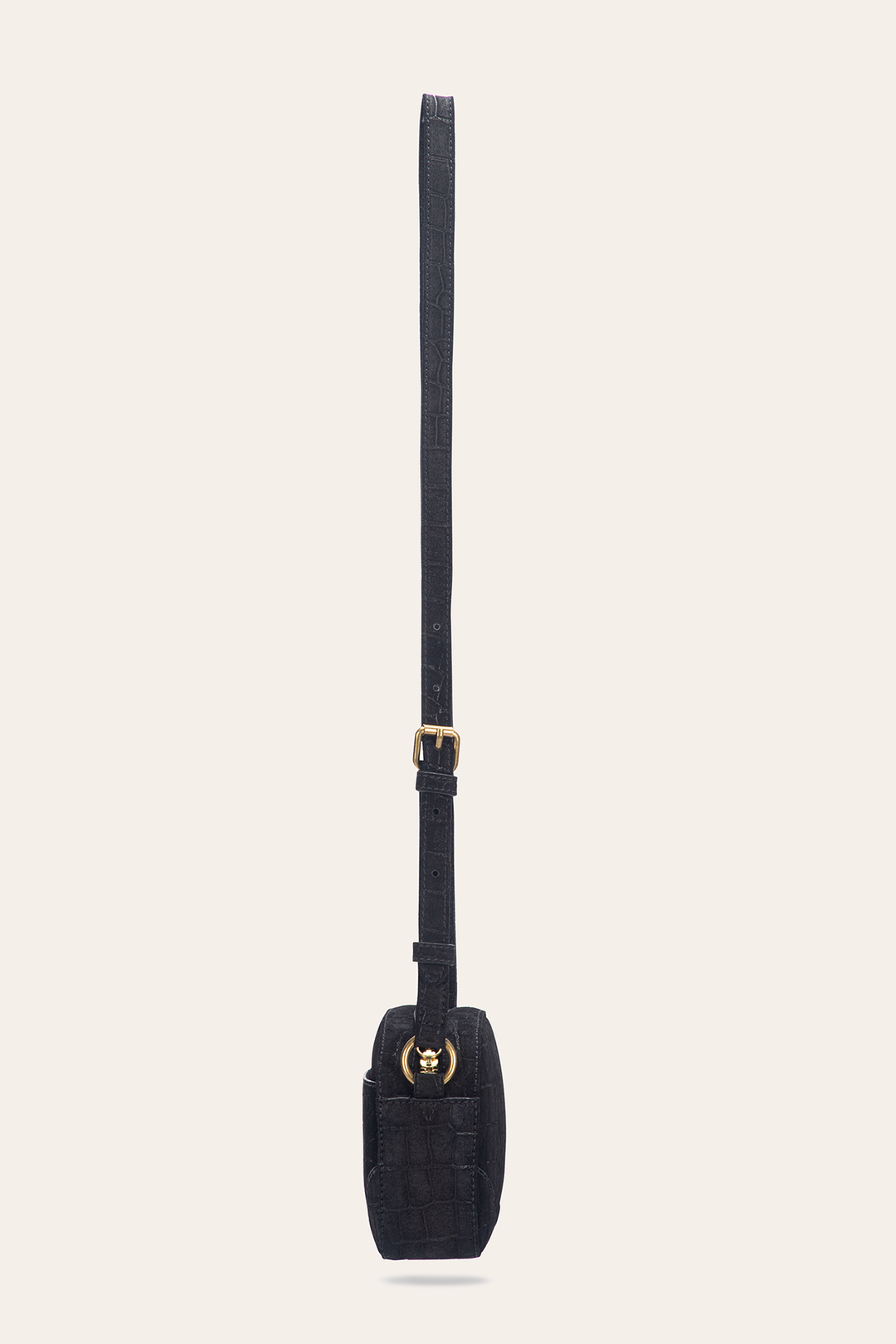 Frye Discount - Melissa Black Sueded Croco Camera