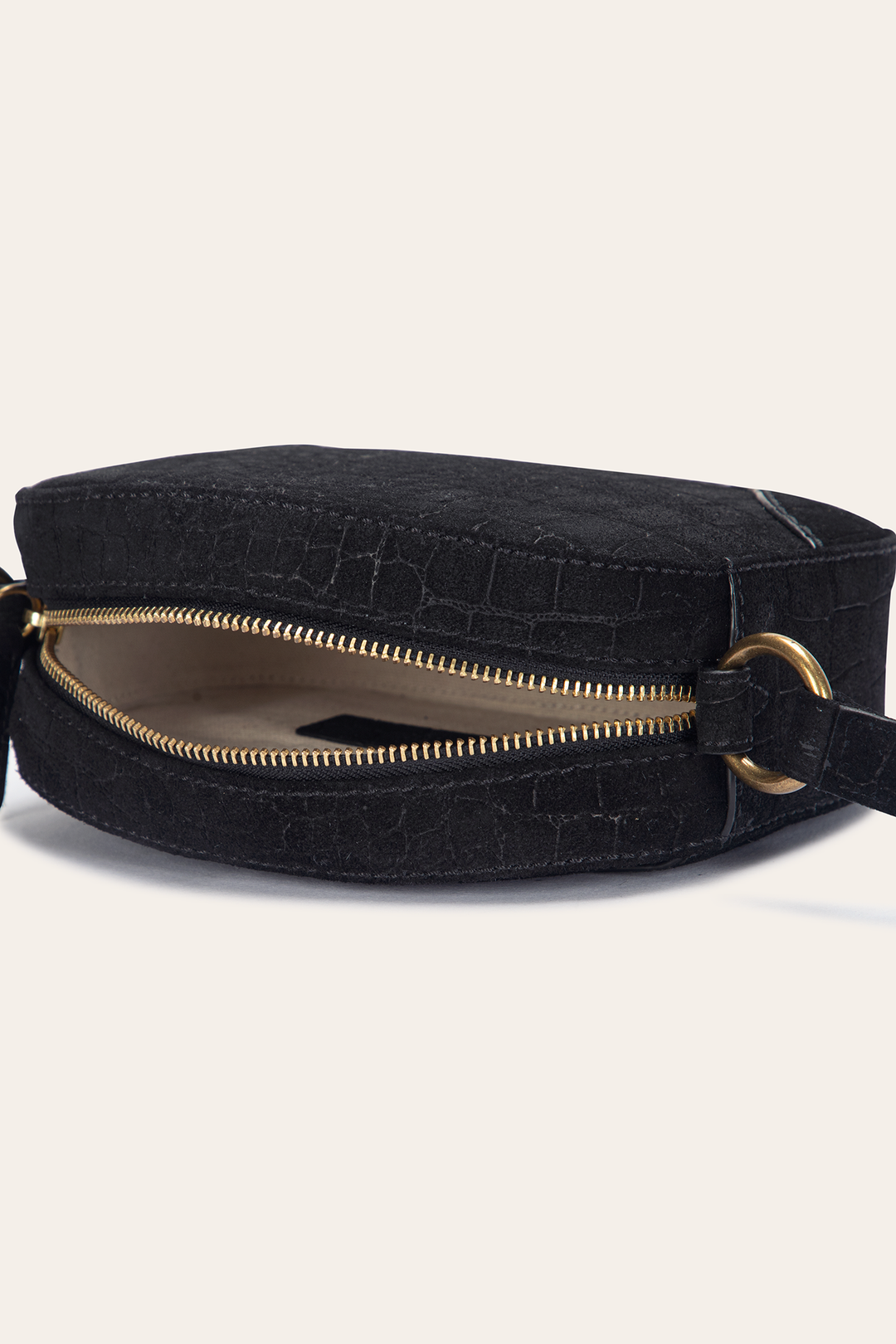Frye Discount - Melissa Black Sueded Croco Camera