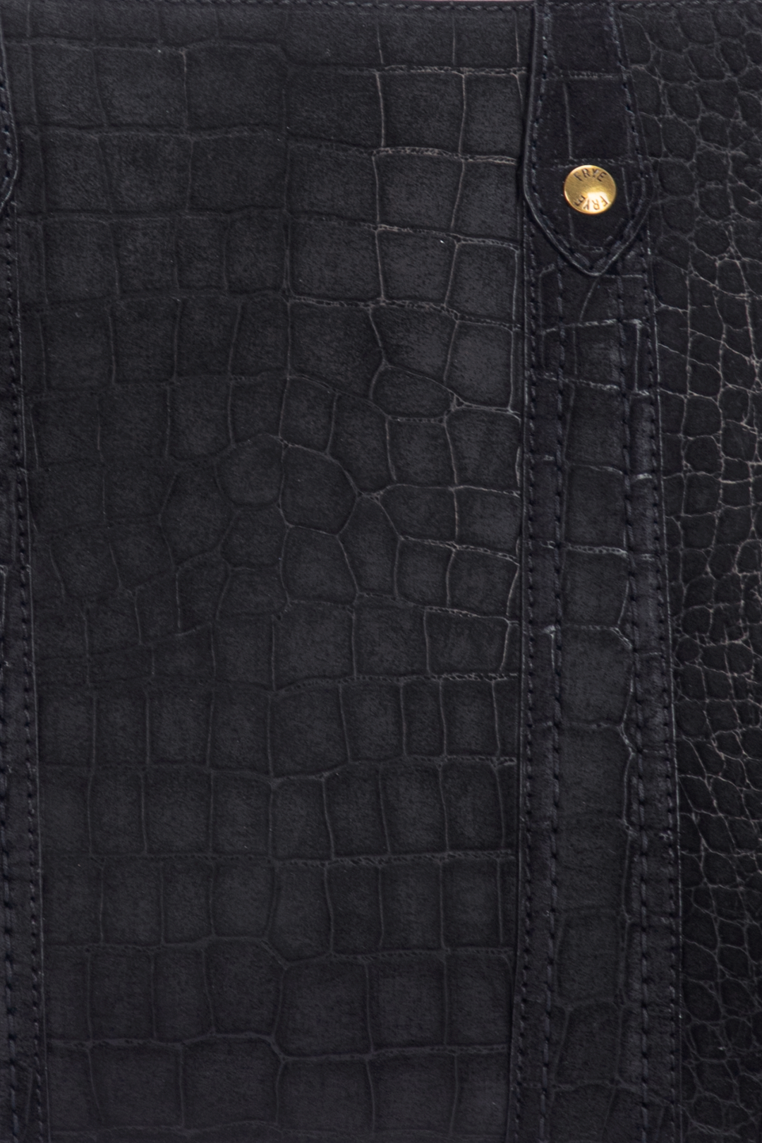 Frye Featured - Melissa Sueded Croco Shopper in Black