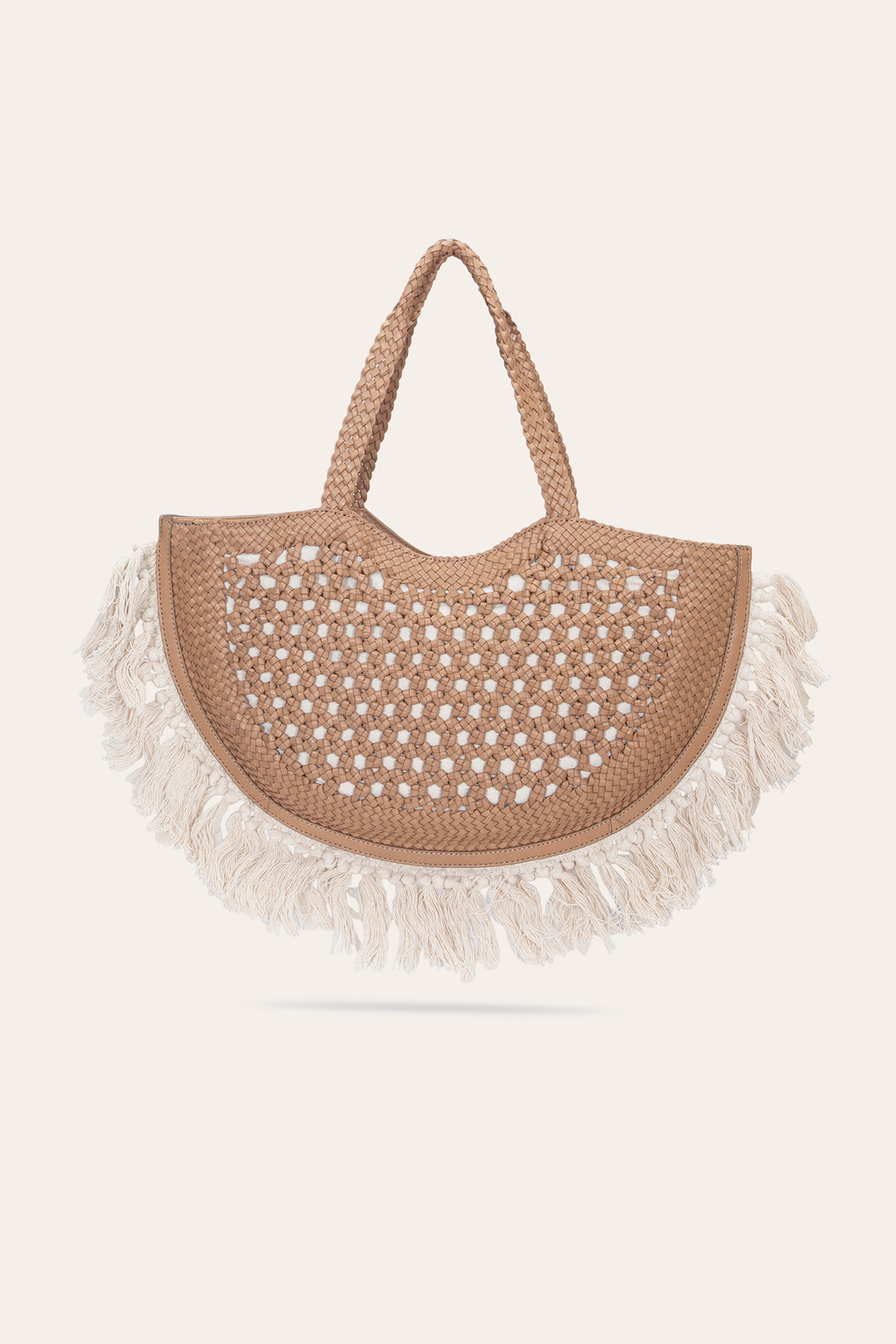 Frye Recommended - Women's Ella Tassel Tote Bag in Beige