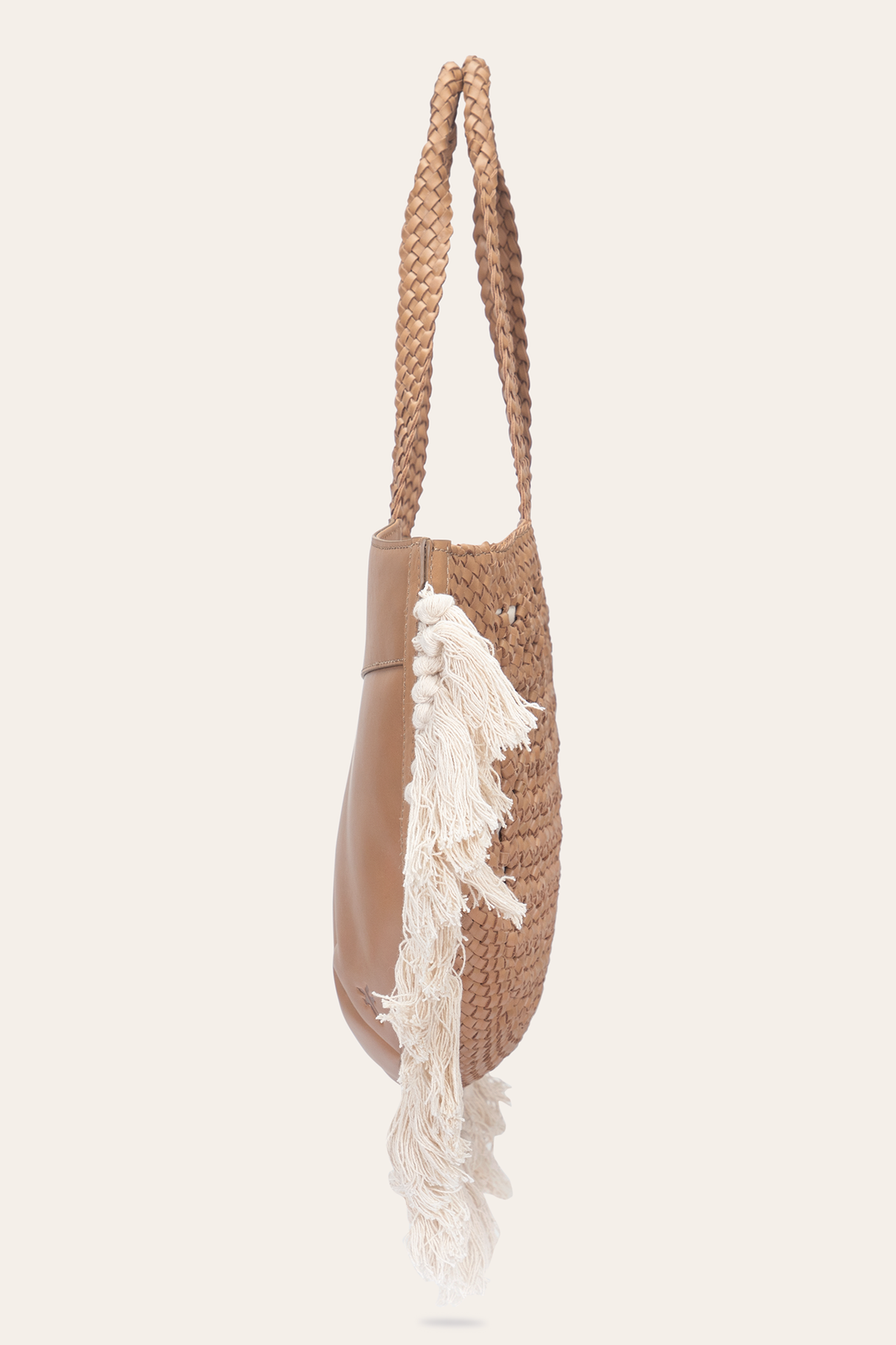 Frye Recommended - Women's Ella Tassel Tote Bag in Beige