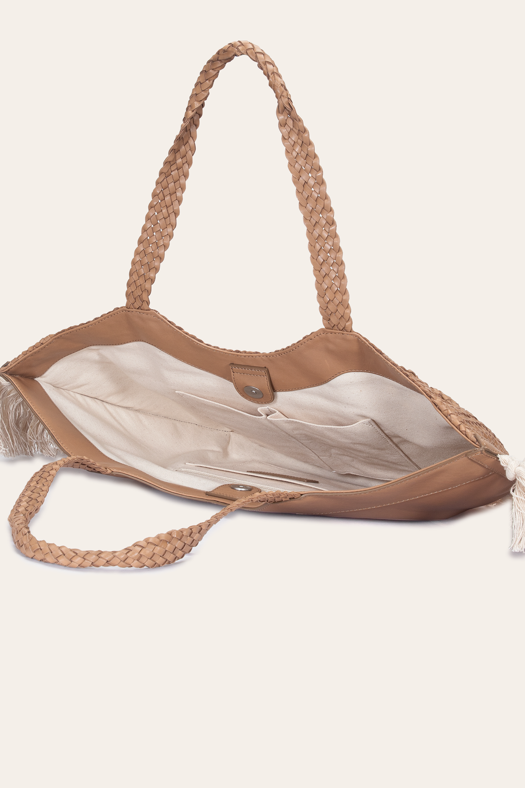 Frye Recommended - Women's Ella Tassel Tote Bag in Beige