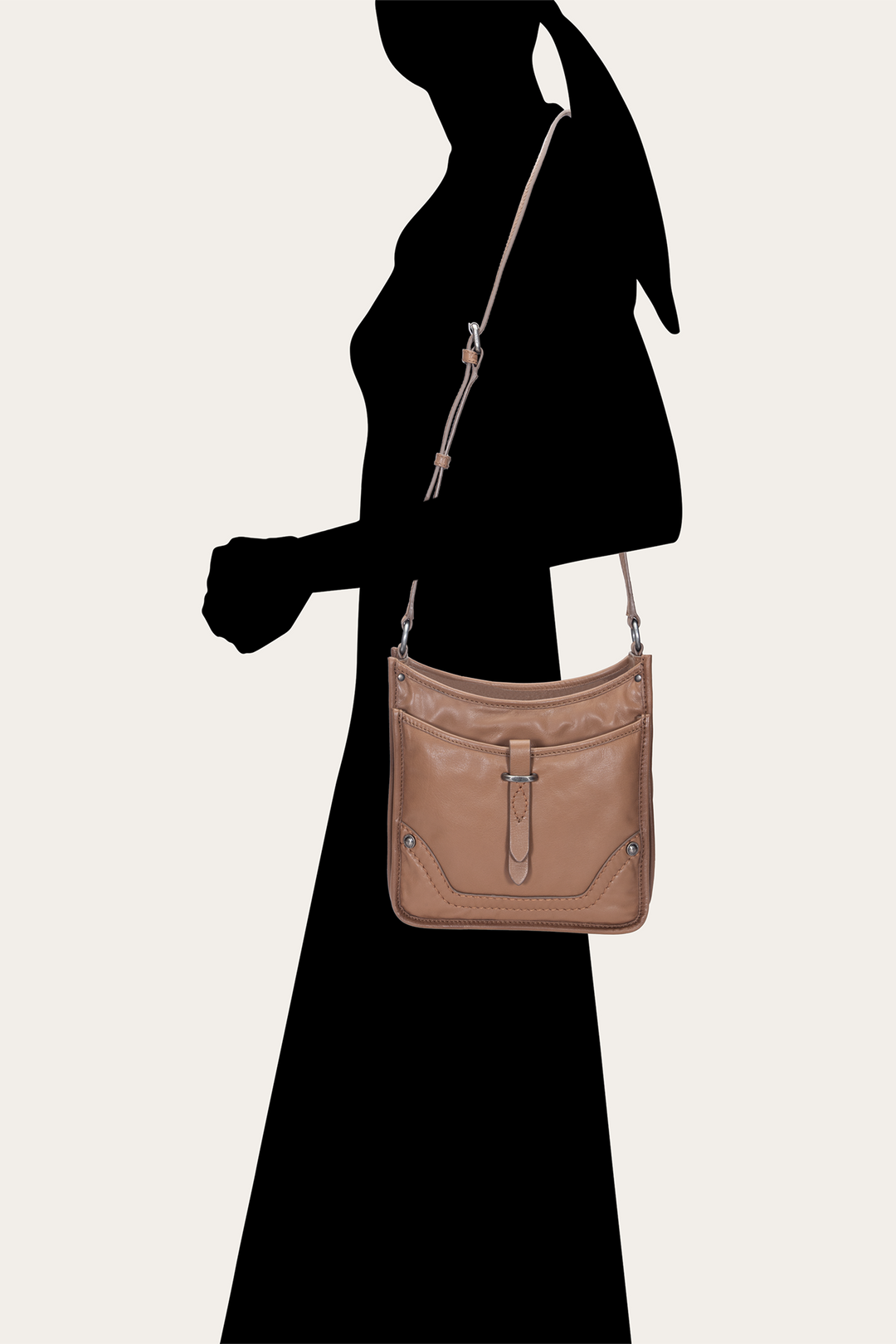 Frye Trusted - Women's Campus Crossbody Bag (Beige)
