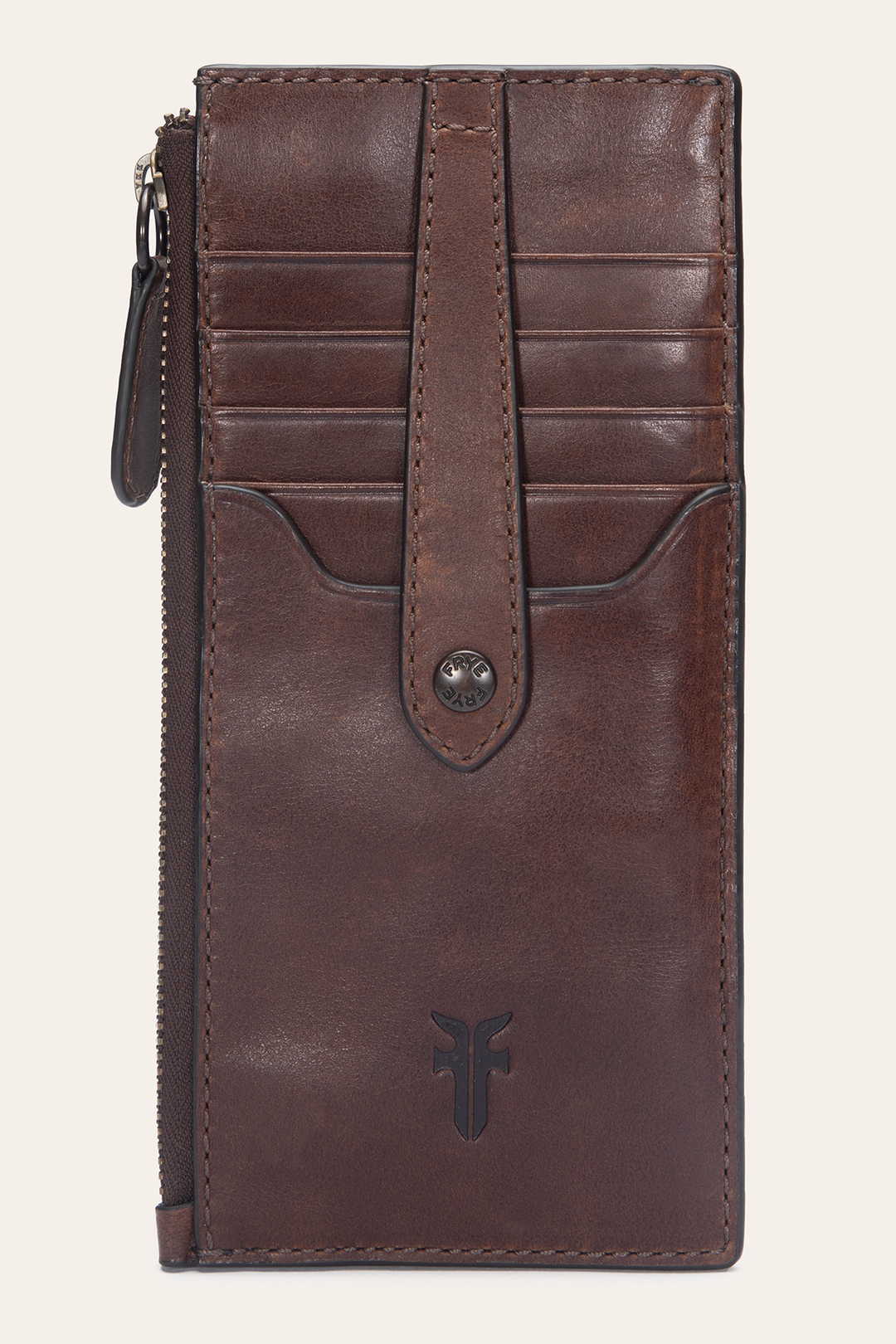 Frye Best Seller - Melissa Dark Brown Snap Card Wallet