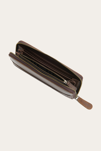 Frye Special Offer - Melissa Dark Brown Zip Wallet