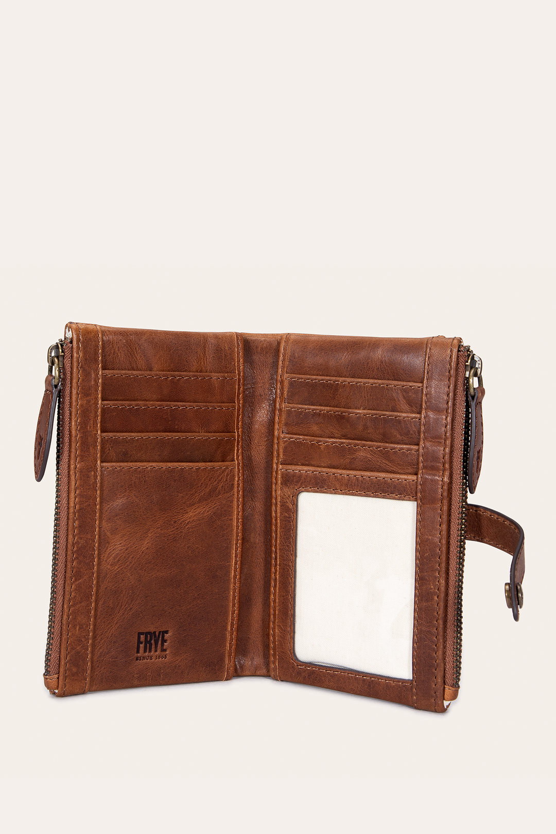 Frye Deals - Melissa Cognac Double Zip Wallet