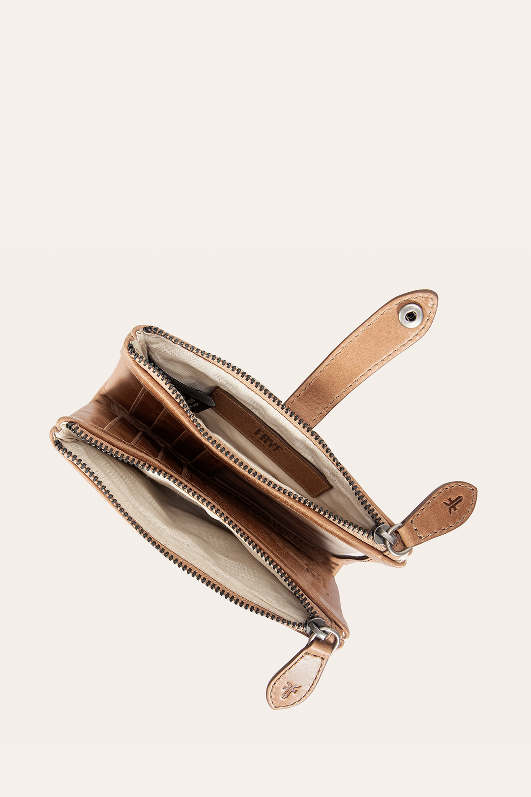 Frye Essential - Melissa Beige Double Zip Wallet