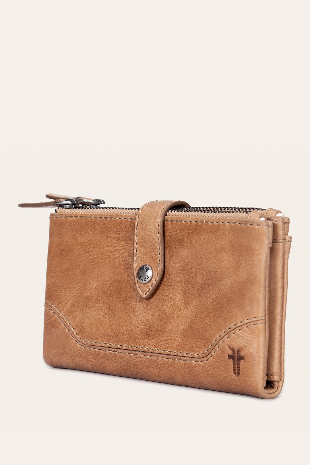 Frye Essential - Melissa Beige Double Zip Wallet