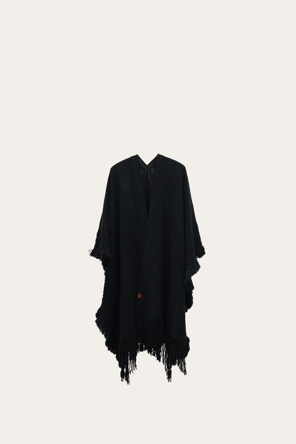 Frye Trending - Navy Blazer Embellished Fringe Ruana