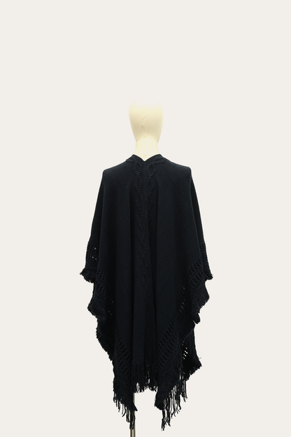 Frye Trending - Navy Blazer Embellished Fringe Ruana