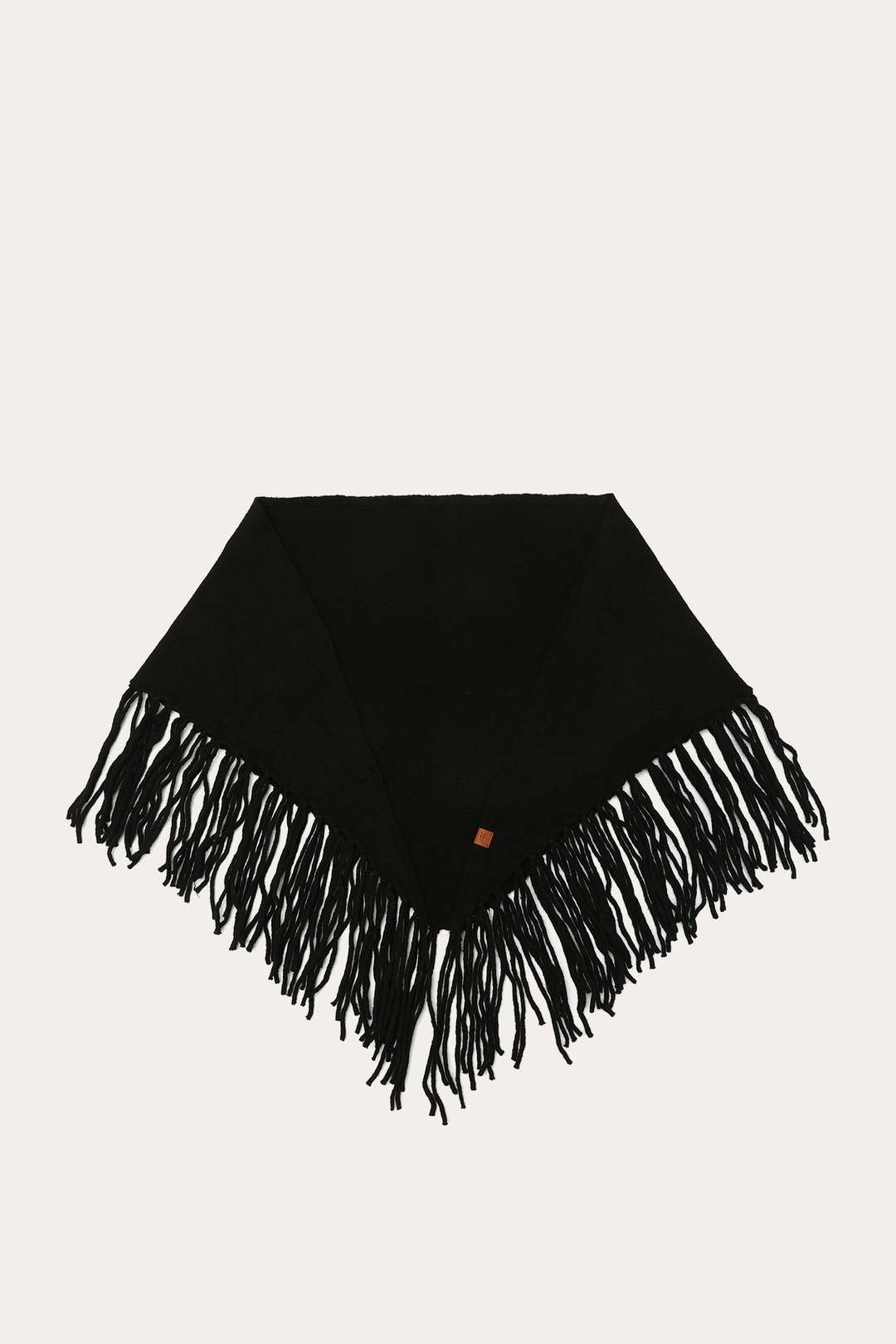 Frye Featured - Black Long Fringe Triangle Scarf