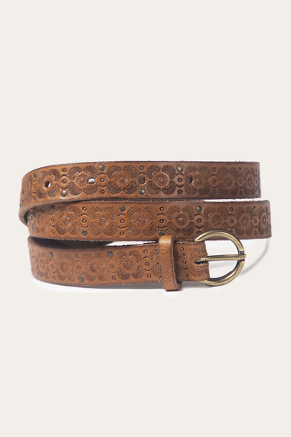 Frye Great Value - Light Whiskey 20mm Tooling & Stud Belt