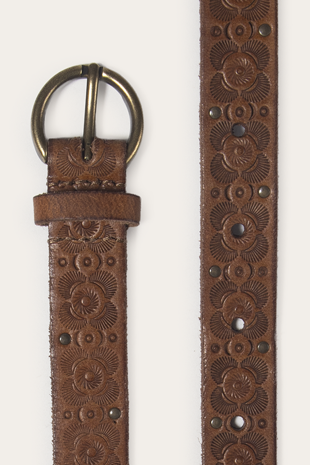 Frye Great Value - Light Whiskey 20mm Tooling & Stud Belt