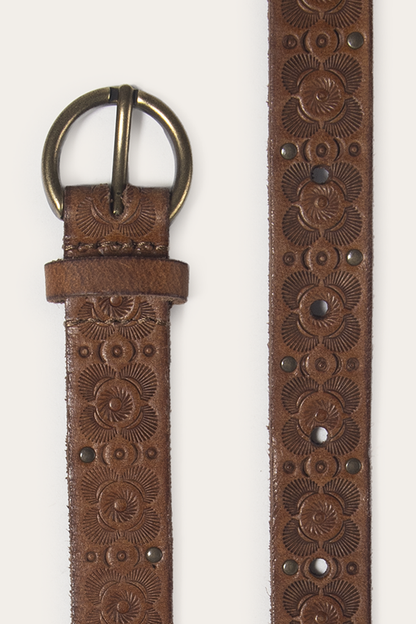 Frye Great Value - Light Whiskey 20mm Tooling & Stud Belt