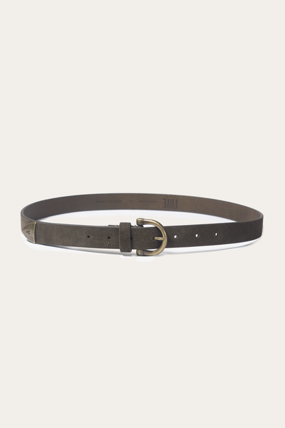 Frye Featured - Light Olive 25mm Suede Horseshoe Buckle Belt