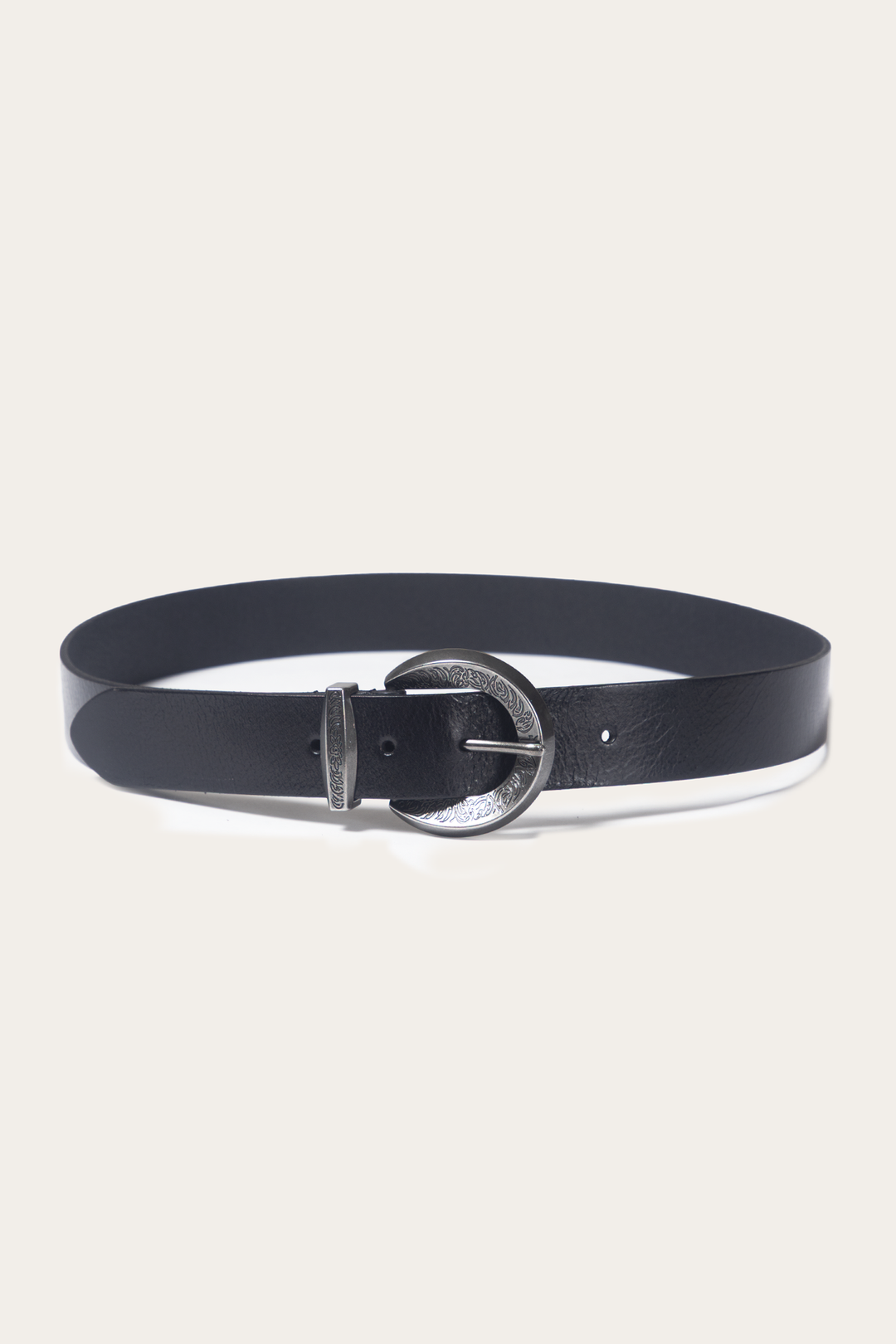 Frye Value - Black 35mm Engraved Buckle Belt