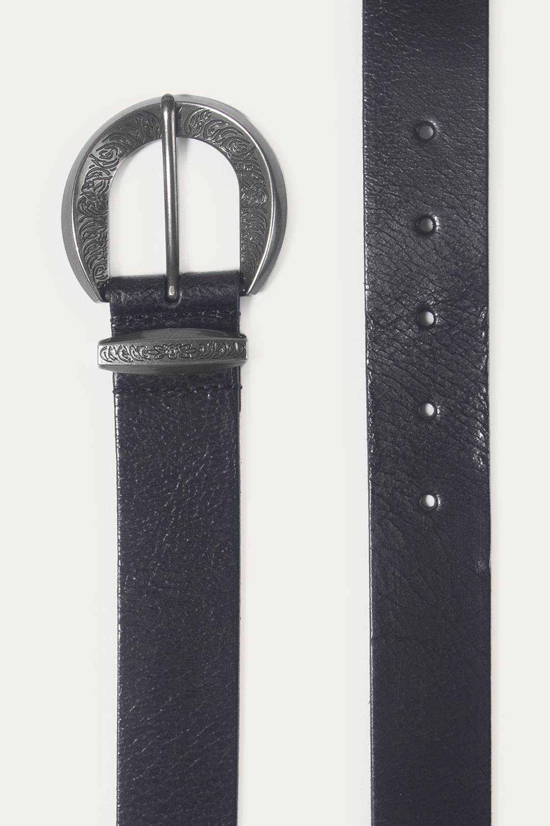 Frye Value - Black 35mm Engraved Buckle Belt